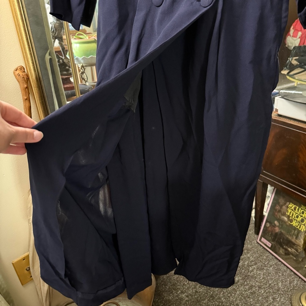 Vintage Ann Kauffman Navy Double‑Breasted Dress Elegant Tailored - Picture 4 of 10